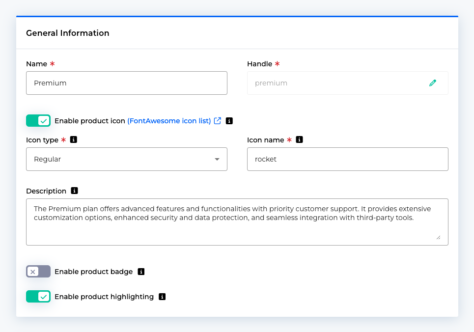 Create Hosted Page Products1
