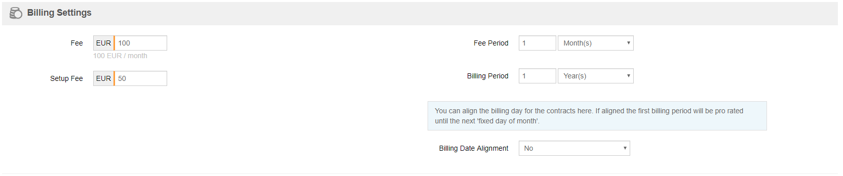 Billing Settings